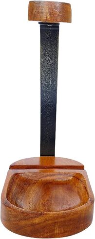 Wooden Headphone Stand, Headset Stand with Storage Tray, Heavy Duty Holder for Over-Ear Headphones, Compatible with Bose, Beats, Sony, Sennheiser, Made from Beautiful Acacia Wood in Saudi Arabia