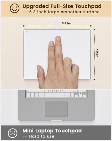 لوحة تتبع مطورة من سيندا، سطح زجاجي أملس مع خاصية اللمس المتعدد، لوحة لمس سلكية USB نحيفة من الألومنيوم لأجهزة Win/Mac مع ملاحة عالية الدقة لأجهزة الكمبيوتر التي تعمل بنظام Windows 10/11 وiMac، MacBook Air/Pro، أبيض in Kuwait
