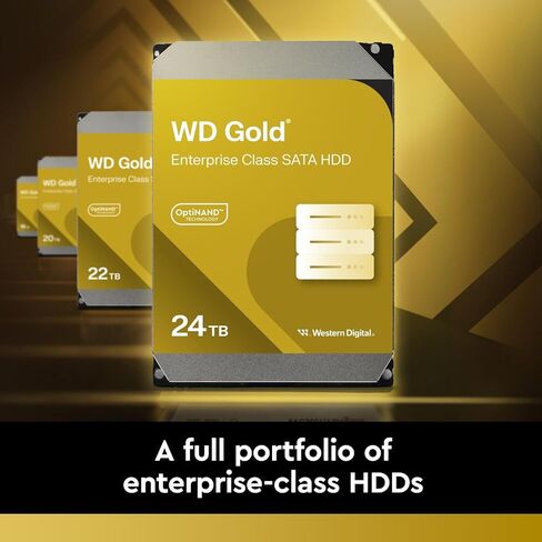 محرك الأقراص الصلبة الداخلي ويسترن ديجيتال 8 تيرابايت WD Gold Enterprise Class - فئة 7200 دورة في الدقيقة، SATA 6 جيجابايت/ثانية، ذاكرة تخزين مؤقت 256 ميجابايت، 3.5 بوصة - WD8005FRYZ in Saudi Arabia