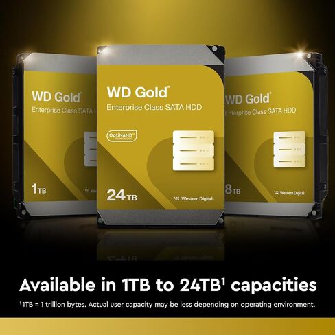 محرك الأقراص الصلبة الداخلي ويسترن ديجيتال 8 تيرابايت WD Gold Enterprise Class - فئة 7200 دورة في الدقيقة، SATA 6 جيجابايت/ثانية، ذاكرة تخزين مؤقت 256 ميجابايت، 3.5 بوصة - WD8005FRYZ in Saudi Arabia