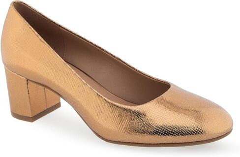 Aerosoles Women's EBEL Pump, Soft Gold Leather, 6 in Kuwait