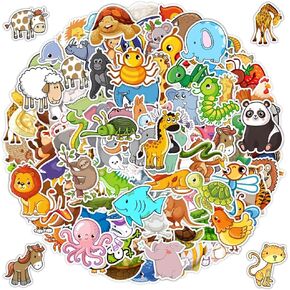 100Pcs Cute Animal Stickers，Water Bottle Stickers for Waterproof，Vinyl Stickers for Laptop,Skateboard,Water Bottles,Computer,Phone, Cute Animal Stickers for Kids Teens