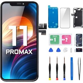 for iPhone 11 Pro Max Screen Replacement 3D Touch LCD Display Digitizer 6.5" Full Frame Assembly Front Earpiece Ear Speaker Sensor Full Repair Tools Kit Magnet Screws Pad A2161 A2220 A2218