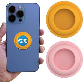 Princess Medallion Holder Accessories,[2 Pack] Stickers Holder for Ocean Medallion and for AirTag Holder (for iPhone, Android, & All Devices)（Black/Red.）