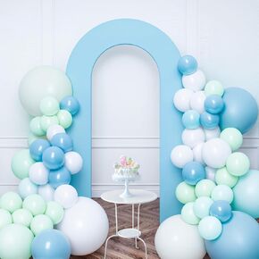 Babenest 7.2Ft Spandex Open Arch Backdrop Cover, Fitted Double-Sided U-Shaped Wedding Arch Cover, Round Top Chiara Stand Cover for Ceremony Baby Shower Birthday Party Decoration (White)