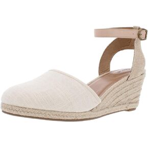Style & Co. Womens Mailena Canvas Buckle Wedge Sandals Beige 8.5 Medium (B,M)
