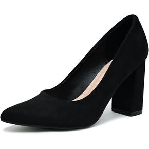 Pointed Toe Chunky Heels for Women High Heels Women's Pumps Closed Toe Slip On Comfortable Heels Pumps Shoes Trendy Classic Pumps Dress Shoes for Prom, Work, Wedding Bride Bridesmaid