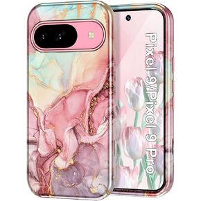 Btscase for Google Pixel 11 Pro Case/Pixel 11 Case 2026 [Military Grade Shockproof] Stylish Marble Pattern Slim Protective 3 Layers Hard PC+Soft Silicone Rugged Women Men Anti-Scratch Cover, Rose Gold in Saudi Arabia