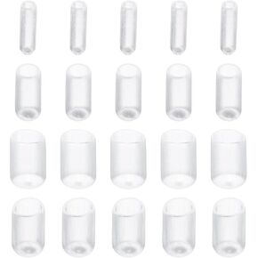 40 Pack Screw Thread Protector Cover Rubber End Caps, [for Screw, Bolt, Rod End Cap] - 1/8 inch 1/4 inch 3/8 inch 1/2 inch Inner Dia/Clear