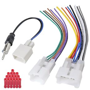 Wiring Harness for Toyota Radio Wire Antenna Adapter Kit, Compatible with Highlander Camry Corolla RAV4 Tacoma Fortuner Sienna 4Runner Tundra 10/6Pin Car Stereo Wire Harness Connector
