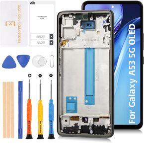 LCD Display OLED Galaxy A53 5G Screen with Frame Replacement Touch Screen Digitizer for Samsung Galaxy A53 5G SM-A536U A536U1 A536V 6.5" 2022 (OLED Support Fingerprint)