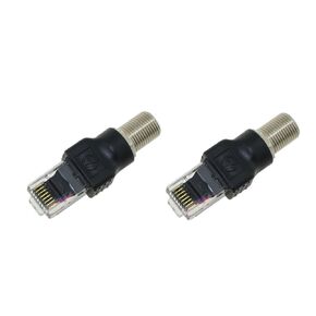 DGZZI 2PCS Coaxial Connector RF to RJ45 Converter Adapter F Female to RJ45 Male Coaxial Barrel Coupler Suitable for Surveillance and Video Cable and Cable TV Cable