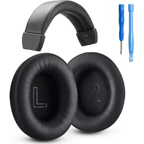 Replacement Cloud Alpha Ear Pads Cushions + Headband pad Cover. Compatible with Kingston HyperX Cloud Alpha/Alpha S headsets. Easy DIY Install/Extra Thick Foam/Durable