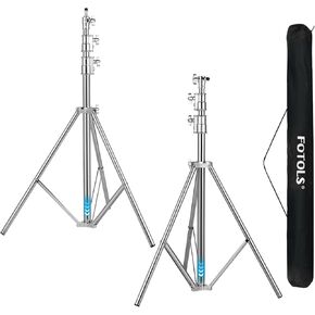 2Pack Heavy Duty Light Stand,Air Cushioned Light Stand for Photography,9.2ft/2.8m Adjustable Stand All Stainless Steel Photo Studio Tripod Stand for Indoor & Outdoor Photography Flash,Softbox,Monolight