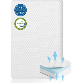 Lisara Baby Bassinet Mattress, 30 x 18 Dual Sided Gel Memory Foam Bassinet Mattress with Waterproof, Removable, Ice Silk Cover, Fit for Halo Bassinest, Swivel/Flex/Glide/Premiere/Luxe Series Sleeper