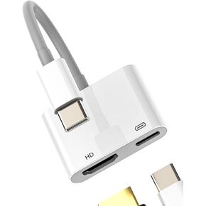 HDMI Adapter USB C to HDMI Charger Cable 2 in 1 Digital AV Converter for iPhone 15 Pro Max iPad Macbook compatible for Samsung TV Projector Monitor Display Screen Type-C Phone USB-C Charging Mirroring