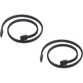 SilverStone Technology CP07 SATA 3 Sleeved Black Cable with EMI Guard for 6GB/s, 2-Pack, SST-CP07-2PACK