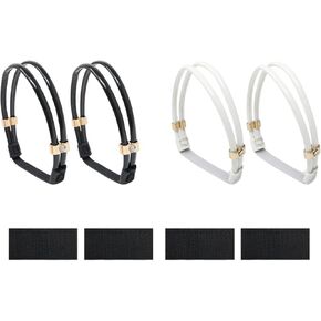 Honbay 2 Pairs of Womens Sandals Straps Sparkling Rhinestones Elastic High Heels Shoe Straps Bands Lady Shiny Crystal Elastic High Heel Anti-Loose Shoelace Heel Straps for High Heels - 2 Colors