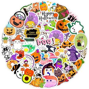 Halloween Stickers, Cute Stickers for Water Bottles Laptop Tablet Scrapbook Skateboard Luggage Phone, Stickers for Kids Teens Adults