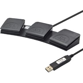 Triple USB Foot Pedal Mechanical Switch Control 3 Three Key Program Computer Keyboard Mouse String Game Macro MIDI Cotroller Action HID