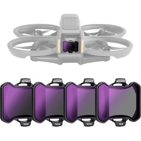 NEEWER 4 Pack Neutral Density Filters Set Compatible with DJI Avata 2, Neutral Density Filters ND8/ND16/ND32/ND64 Drone Accessories, Double Sided Coated HD Glass, No Interference with Lens Cover