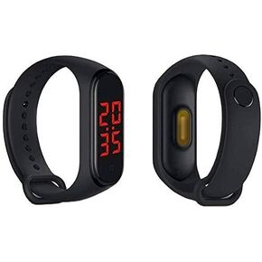 TRACER Bracelet Smart Wristband Watch Body Temperature Measuring Real-time Display Smartwatches,Waterproof - Black