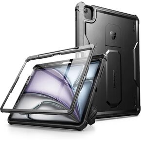 Dexnor for iPad Air 13 Inch Case 2024 (M2) with Pencil Holder, [Built-in Screen Protector & Multi-Angle Kickstand] Heavy Duty Shockproof Full Body Protective Cover for iPad Air 13, Black