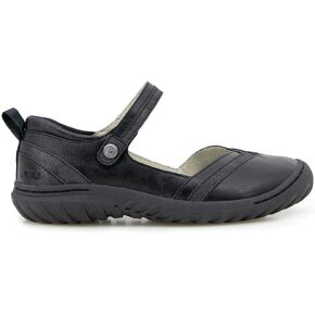 JBU Women's Raven Comfort Casual Classic Mary Jane Flats Fashion Shoes, Black, 6