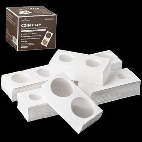 300PCS Coin Flips in 6 Sizes Cardboard Coins Holders 2x2 inch for Dollars Penny Quarter Cents Nickels Coin Collection Supplies FC01MX2