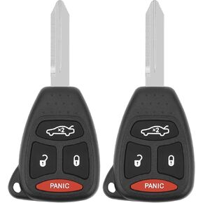 Key Fob Replacement for 2005-2007 Chrysler 300 & Grand Cherokee/ 07-09 Aspen& Durango/ 06-07 Dodge Charger Commander/ 05-07 Magnum Car Keyless Entry Remote Control,KOBDT04A 2AOKM-CYV6,2Pcs