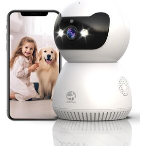 JOOAN 5G Home Security Cameras Indoor 2K 360° PTZ WiFi Camera Plug-in Surveillance IP Camera for Baby Pet Inside Smart Motion Detection Alert SD Card Cloud Storage 2 Way Audio Color Night Vision