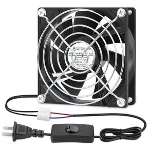 EC Cooling Fan 110V 115V 120V 220V 240V 92mm X 25mm AC High Speed Dual Ball Bearing for Receiver PS4 Cabinet Xbox Greenhouse Cooling