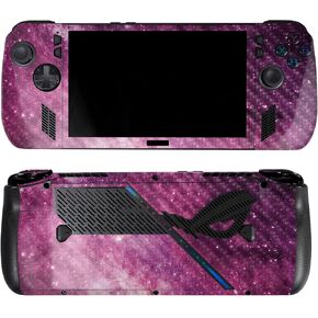 Carbon Fiber Skin Compatible with Asus ROG Ally X - Green Stars - Premium 3M Vinyl Protective Wrap Decal Cover - Easy to Apply | Crafted in The USA by MightySkins