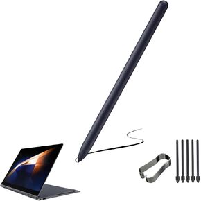 Galaxy Book4 360 / Book4 Pro 360 S Pen Replacement for Samsung Galaxy Book4 360 Pen, Book4 Pro 360 Stylus Pen (withoutBluetooth) + 5 Tips/Nibs for NP960XGK-KG1US, NP940XGK-KG1US (Black)