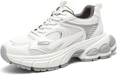 BEAU TODAY Womens Walking Shoes Fashion Platform Chunky Sneakers for Women Lace-up Casual Mesh Breathable Running Tennis Trendy Athletic Sneakers in Saudi Arabia
