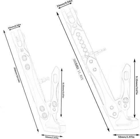 Universal Motorcycle Kickstand Adjustable Foot Side Support Parking Kickstand For Motorcycle Motorbike Length Extension Dirt Pit Bike (20cm-26cm red) in Kuwait