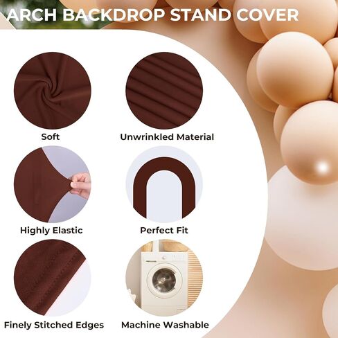 Babenest 7.2Ft Spandex Open Arch Backdrop Cover, Fitted Double-Sided U-Shaped Wedding Arch Cover, Round Top Chiara Stand Cover for Ceremony Baby Shower Birthday Party Decoration (White) in Saudi Arabia