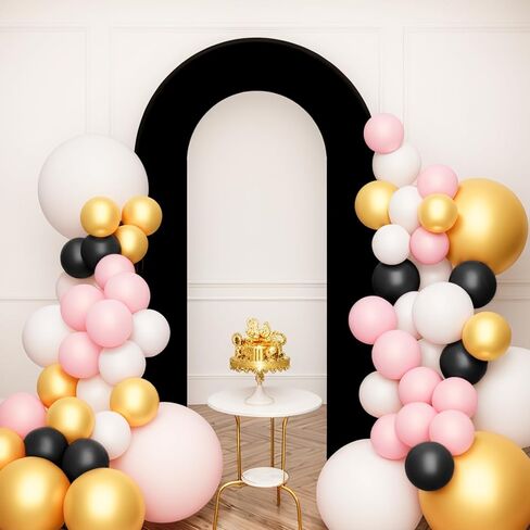 Babenest 7.2Ft Spandex Open Arch Backdrop Cover, Fitted Double-Sided U-Shaped Wedding Arch Cover, Round Top Chiara Stand Cover for Ceremony Baby Shower Birthday Party Decoration (White) in Saudi Arabia