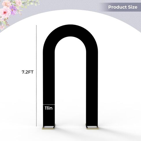 Babenest 7.2Ft Spandex Open Arch Backdrop Cover, Fitted Double-Sided U-Shaped Wedding Arch Cover, Round Top Chiara Stand Cover for Ceremony Baby Shower Birthday Party Decoration (White) in Saudi Arabia