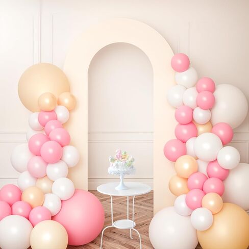 Babenest 7.2Ft Spandex Open Arch Backdrop Cover, Fitted Double-Sided U-Shaped Wedding Arch Cover, Round Top Chiara Stand Cover for Ceremony Baby Shower Birthday Party Decoration (White) in Saudi Arabia