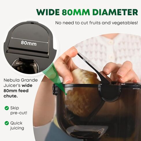 آلات عصارة المضغ البطيئة من نيبولا غراندي، عصارة ضغط بارد قوية مع مجرى تغذية كبير، عصارات مضغ كهربائية للخضروات والفواكه، سهلة التنظيف، ضمان لمدة 5 سنوات (أحمر غامق) in Kuwait