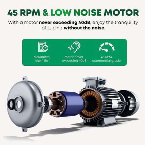 آلات عصارة المضغ البطيئة من نيبولا غراندي، عصارة ضغط بارد قوية مع مجرى تغذية كبير، عصارات مضغ كهربائية للخضروات والفواكه، سهلة التنظيف، ضمان لمدة 5 سنوات (أحمر غامق) in Kuwait
