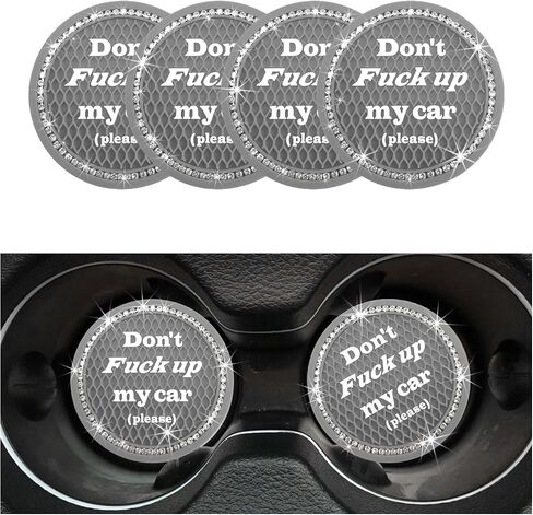 2 PCS Bling Car Cup Coaster, 2.75 Inch Anti-Slip Crystal Rhinestone Car Cup Holder Insert Coaster, Universal Auto Drink Cup Mat, Vehicle Interior Accessories for Women Girl (Orange) in Saudi Arabia