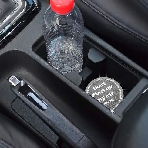 2 PCS Bling Car Cup Coaster, 2.75 Inch Anti-Slip Crystal Rhinestone Car Cup Holder Insert Coaster, Universal Auto Drink Cup Mat, Vehicle Interior Accessories for Women Girl (Orange) in Saudi Arabia