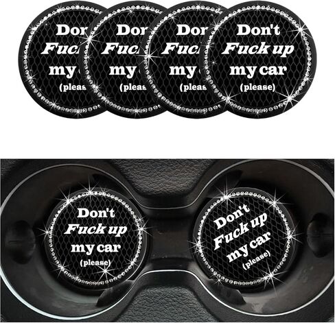 2 PCS Bling Car Cup Coaster, 2.75 Inch Anti-Slip Crystal Rhinestone Car Cup Holder Insert Coaster, Universal Auto Drink Cup Mat, Vehicle Interior Accessories for Women Girl (Orange) in Saudi Arabia