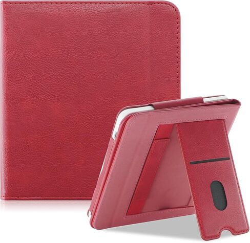 Case Compatible with Kobo Libra Colour & Kobo Libra 2 e-Reader,Protective Cover with Card Compartment, Hand Strap and Holder,Red in Saudi Arabia