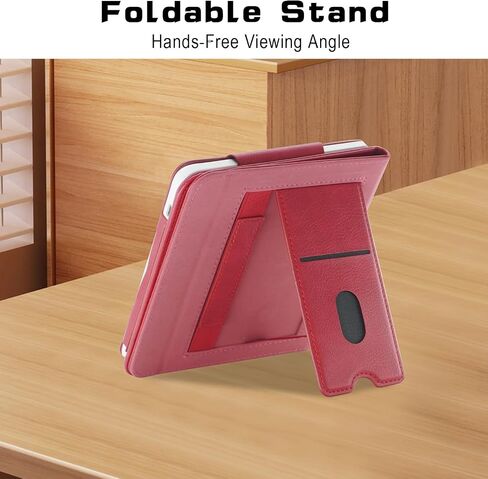 Case Compatible with Kobo Libra Colour & Kobo Libra 2 e-Reader,Protective Cover with Card Compartment, Hand Strap and Holder,Red in Saudi Arabia