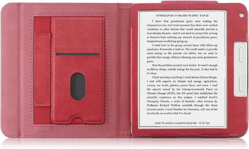 Case Compatible with Kobo Libra Colour & Kobo Libra 2 e-Reader,Protective Cover with Card Compartment, Hand Strap and Holder,Red in Saudi Arabia