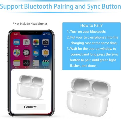 علبة شحن لاسلكية بديلة لـ AirPods Pro 1/2، حافظات الشاحن فقط [متوافقة مع Air pod Pro الجيل الأول والثاني] [دعم مزامنة الاقتران] بطارية مدمجة 660 مللي أمبير [بدون سماعات أذن] أبيض in Saudi Arabia