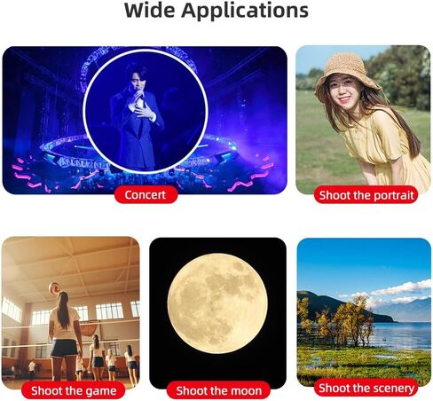 Andoer 36X Phone Telephoto Lens Kit with Mini Tripod Phone Clip Phone Holder Lens Bag Cleaning Cloth for Hiking Camping Wildlife Observation Moon Sports Game Concert Watching, Gold in Saudi Arabia